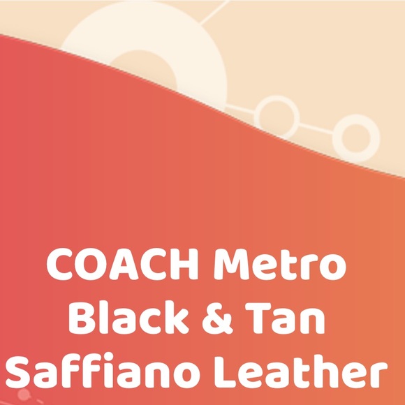 Coach Park metro tote black and tan saffiano leather! - Picture 3 of 10